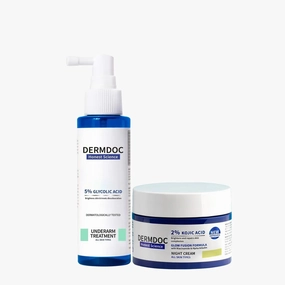 DAILY  Brightening Combo Kit, 12% Kojic Acid Night Cream 1.76 fl oz and 5% Glycolic Acid Spray 3.38 fl oz