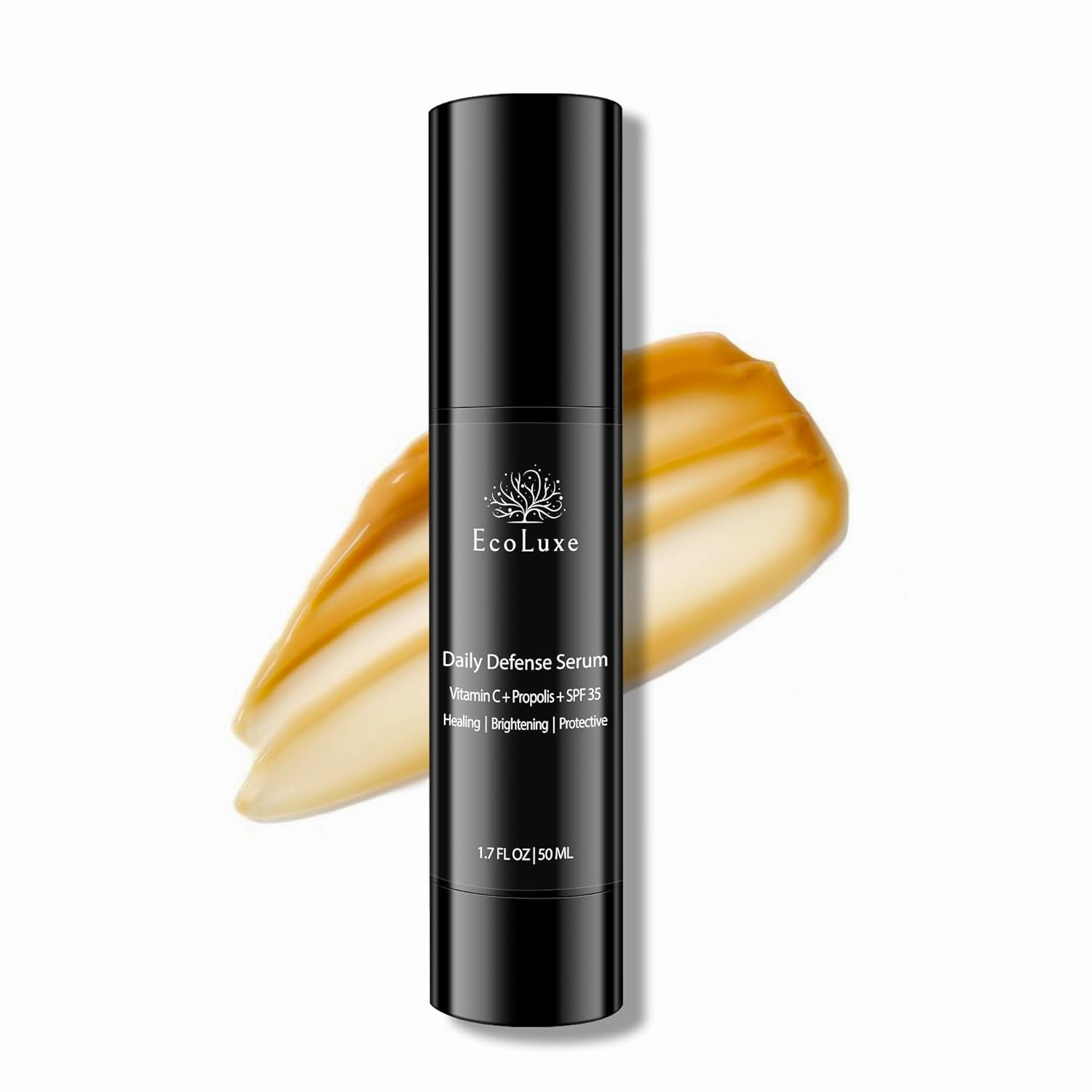 Daily Defense Serum - Vitamin C   Propolis   SPF 35 - Correcting Complex for Anti Aging, Antioxidant, and Brightening to Evenly Tone and Smooth your face. Protects you from UVA and UVB