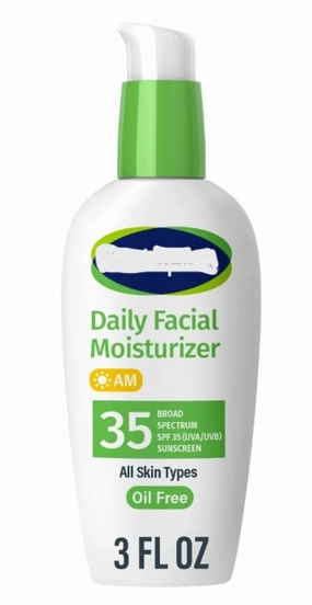 Daily Facial Moisturizer with SPF 35, Oil Free, Broad Spectrum Sunscreen, 3 FL OZ