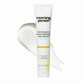 Daily Repair & Protect Moisturizer with Mineral SPF 50  I With Squalane and Aloe Vera for Deep Moisture I UVA/UVB & Blue Light Protection I No White Cast I Reef Safe I Vegan