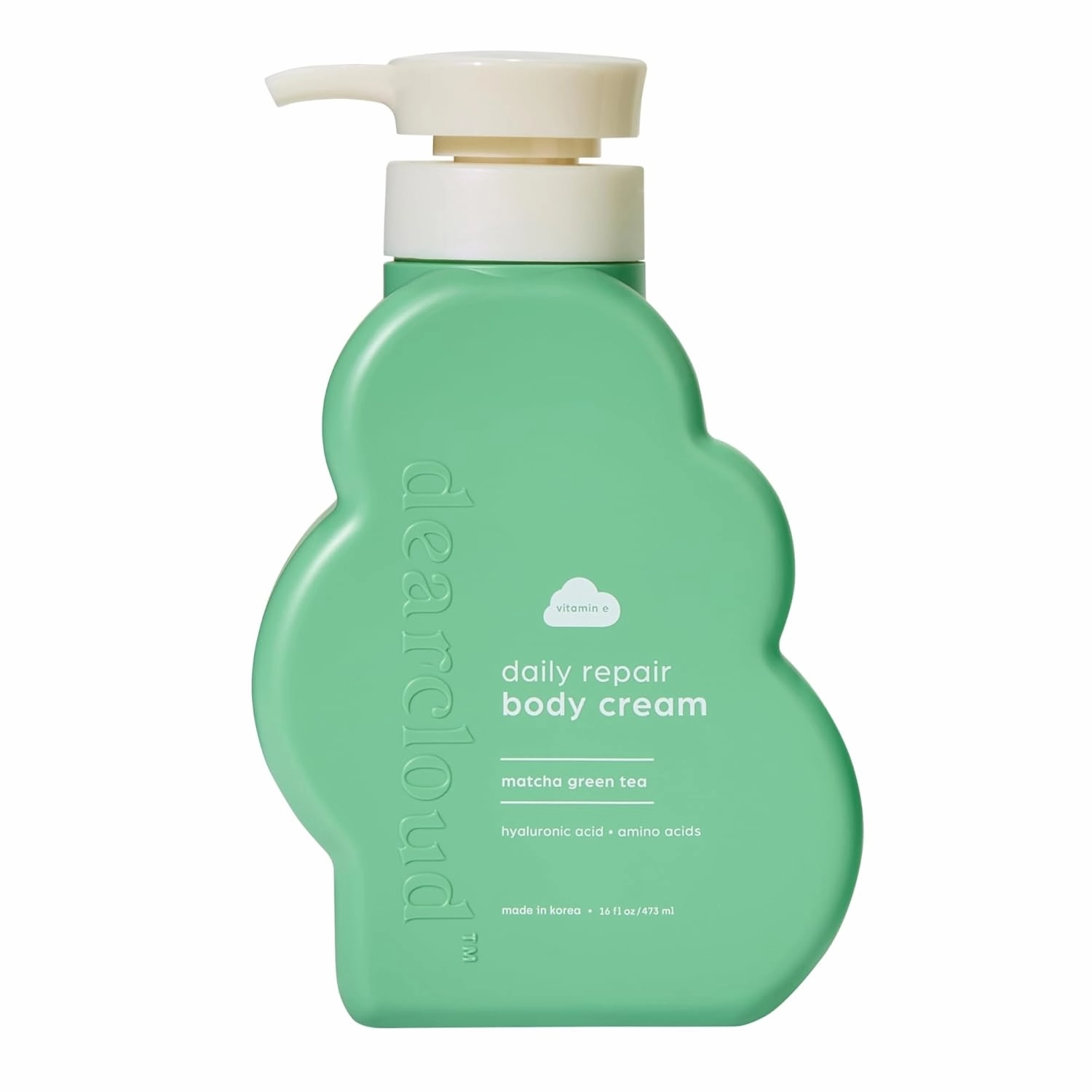 Daily Repair Body Cream – Matcha Green Tea – Vitamin E & Hyaluronic acid - Korean Moisturizer & Body Lotion for Dry Skin (16 fl oz)