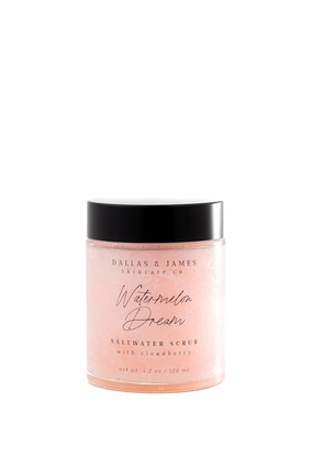 Dallas & James Skincare Co. Watermelon Dream Saltwater Scrub: Watermelon   Cloudberry Facial Scrub with Ceramides and Antioxidants for Bright, Glowing Skin
