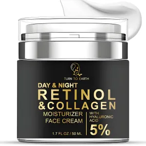 Day & Night Retinol with Collagen and Hyaluronic Acid Face Moisturizer Cream 1.7 oz