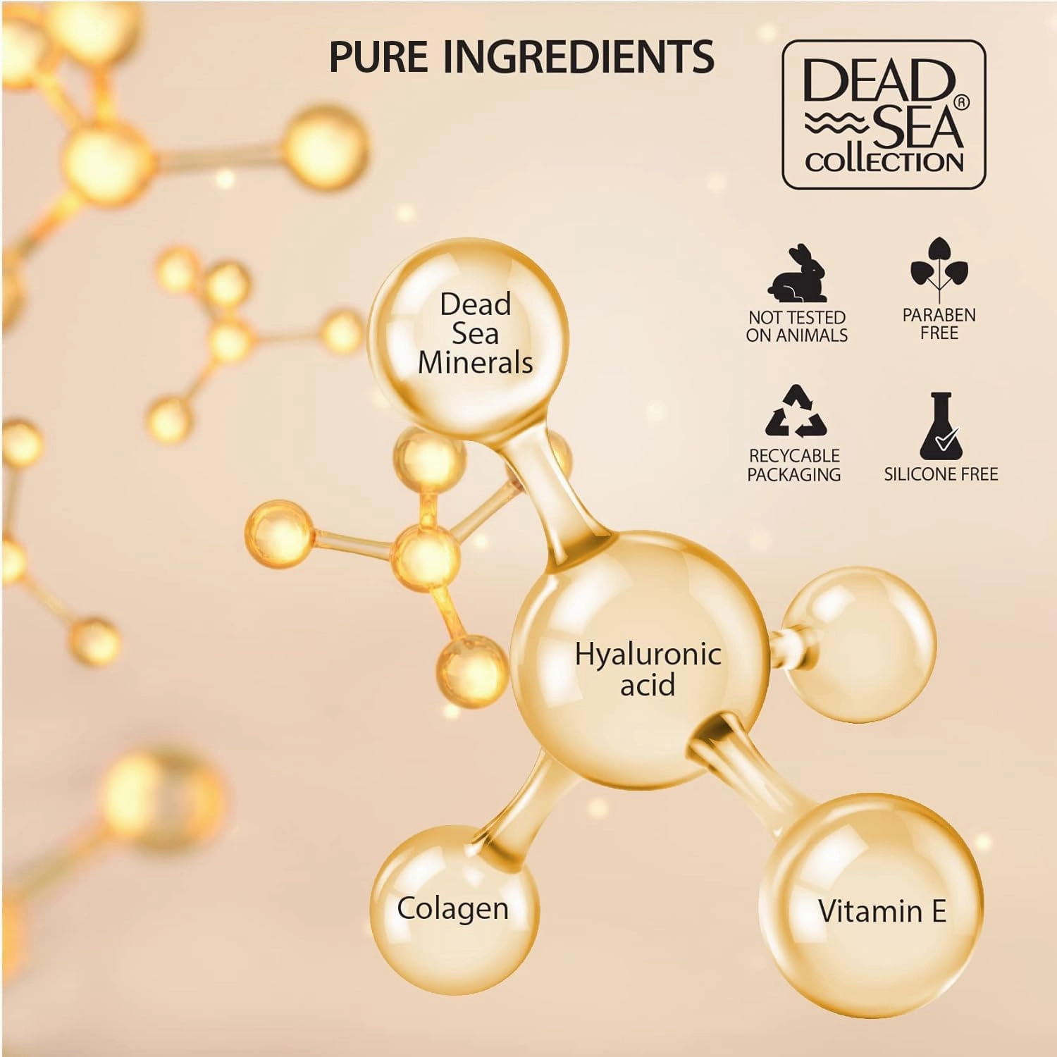 Dead Sea Collection Day Cream for Face with 5% Hyaluronic Acid, Dead Sea Minerals, and Vitamin E – Anti Aging Nourishing Skin Care Moisturizer to Reduce Wrinkles (1.69 fl. oz)