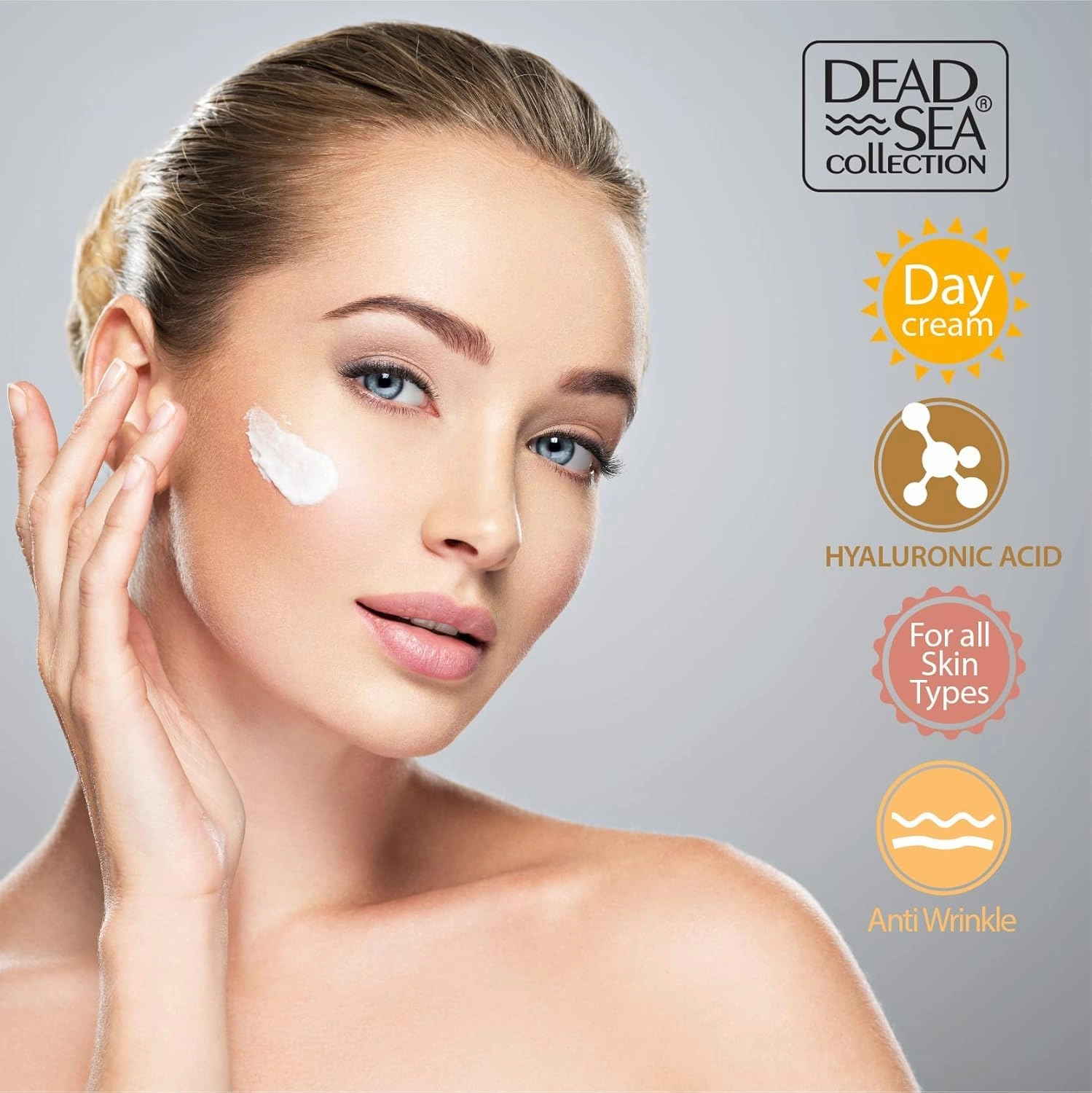 Dead Sea Collection Day Cream for Face with 5% Hyaluronic Acid, Dead Sea Minerals, and Vitamin E – Anti Aging Nourishing Skin Care Moisturizer to Reduce Wrinkles (1.69 fl. oz)