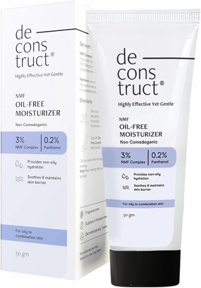Dec.ons.tru.ct Oil-Free Moisturizer for Oily Skin | 3% NMF Complex   0.2% Panthenol | Lightweight Gel Moisturizer | for Oily to Combination Skin | 50gm