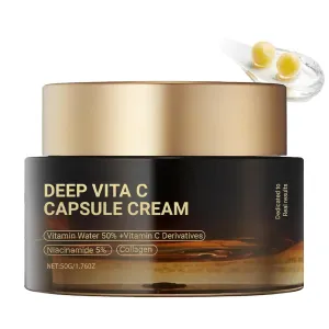 Deep Vitamin C Golden Capsule Face Moisturizer | Liposome Capsules For Wrinkles & Skin Radiance |Vitamin C Lotion for Instant Glow| Transparent Gel for Glow Hydration (1 pcs)
