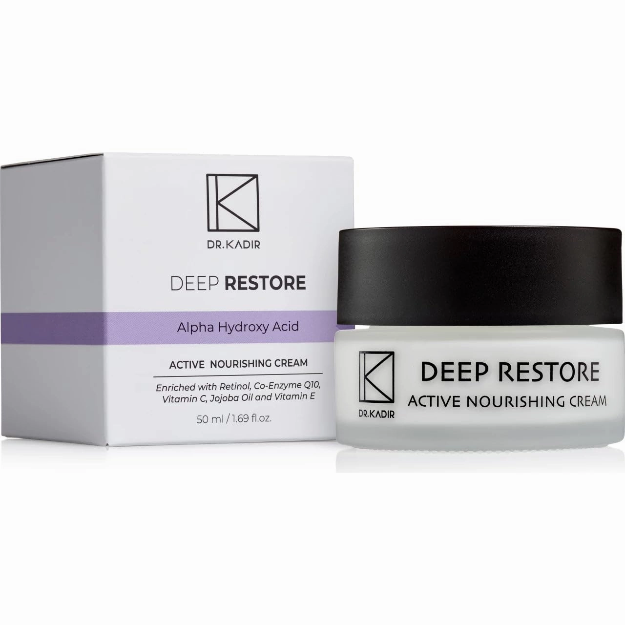 Deep Restore Active Nourishing Cream with AHA, CoQ10, Vitamin C & E 1.7 fl oz Anti-Wrinkle, Rejuvenating Face Moisturizer for Mature & Dry Skin