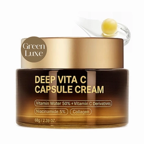 Deep Vitamin C Capsule Cream - VitaC Capsule Face Moisturizer with Collagen & Niacinamide - Firming, Repairing, Hydrating Skin Care 2.39 oz