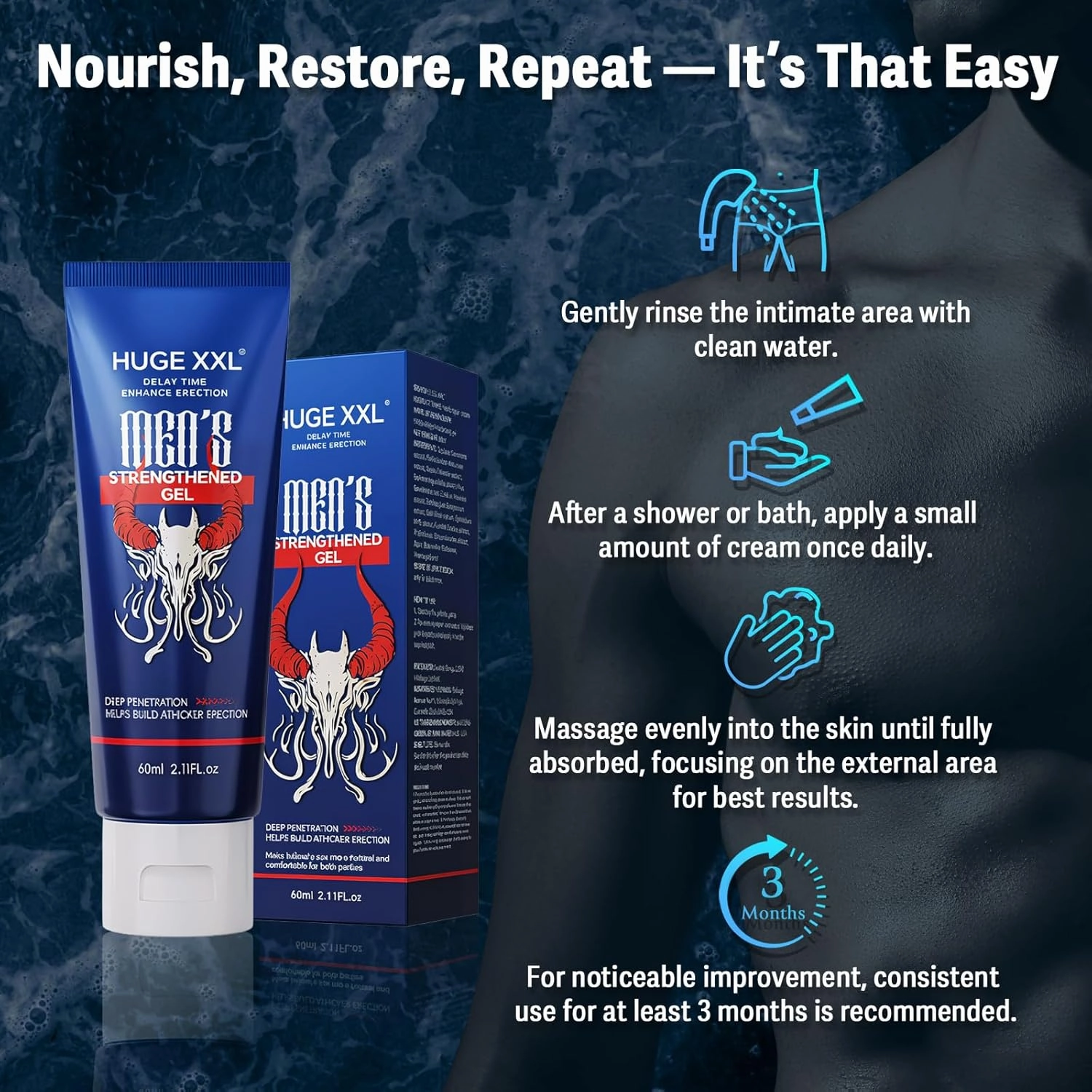 Delay Cream for Men，Men's Health Care Lotion Moisturizer for Increase Size, Thickness, Strength, and Performance to be Longer and Super Stronger