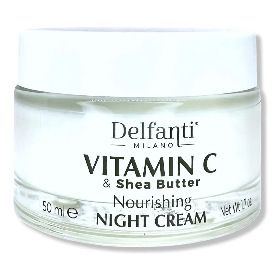 Delfanti-Milano • VITAMIN C & SHEA BUTTER • Nourishing Night Cream • Face and Neck Moisturizer • Made in Italy