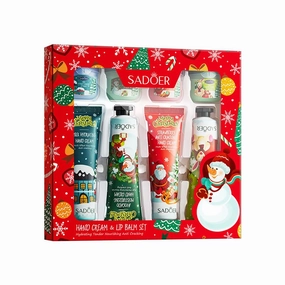 Deluxe Christmas Hand Care Gift Box - 4 Full-Size Hand Creams & 4 Luxury Cream Jars, Holiday Variety Scents