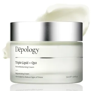 depology Triple Lipid Q10 Facial Moisturizer | Daily Face Cream with Ceramides and Niacinamide for All Skin Types | Hydrating Face Moisturizer Targets Signs of Skin Stress | 1.69 fl oz
