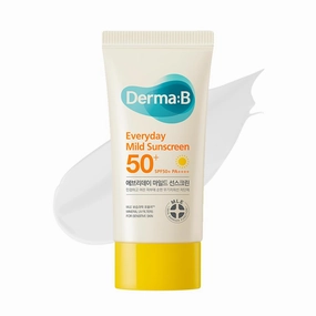 Derma B Everyday Mild Sunscreen SPF50  PA     1.69 Fl Oz, 50ml Fast-Absorbing Lightweight SPF Sunblock Moisturizer, Facial Body Non-Sticky for Dewy Skin, Korean Sunscreen Lotion for Sensitive Skin