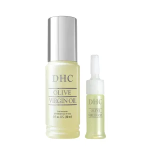 DHC Olive Virgin Oil and Olive Virgin Oil Mini, Facial Moisturizer, Hydrating, Nourishing, Lightweight, Fragrance and Colorant Free, All Skin Types, 1 fl. oz. and 0.16 fl. oz.