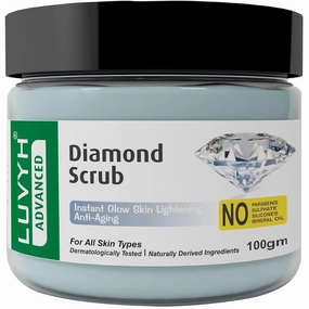 Diamond Face & Body scrub | Tan Removal |Anti Aging |Suitable For Deep Exfoliation & Removing Dead Skin| Skin Lightening |Moisturizer For Women & Men For Skin Brightening |All Skin Type -100Gm