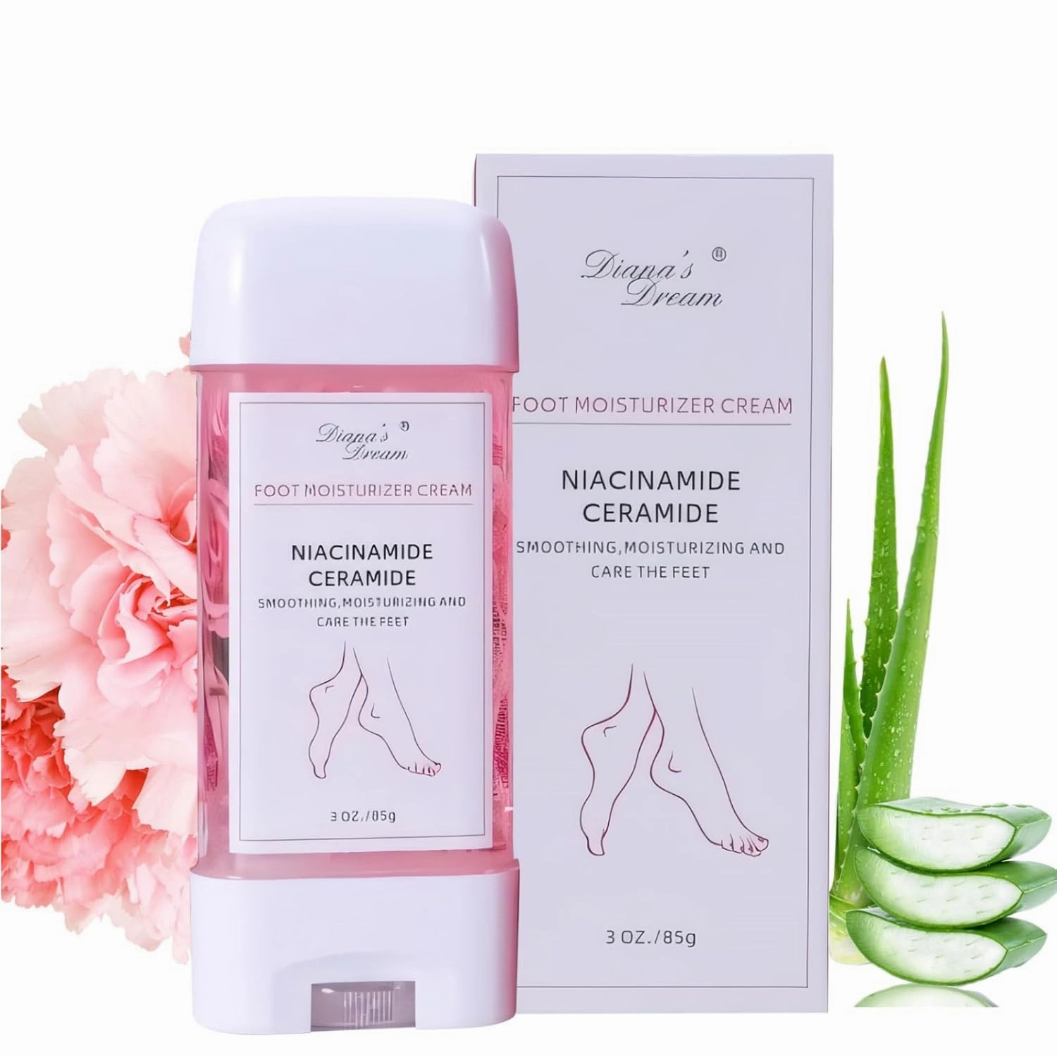DIANA'S DREAM Foot Cream for Dry Cracked Heels and Feet, Cracked Heel Treatment, 3oz Foot Cream Moisturizer, Quick Absorbing Skin Care Soothing Lotion for Dry Cracked Feet