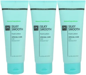DK ELAN Silky Smooth Foot Lotion (Pack of 3) – New natural moisturizer for dry, rough, cracked feet & heels