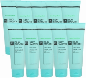 DK ELAN Silky Smooth Foot Lotion (Pack of 10) – New natural moisturizer for dry, rough, cracked feet & heels