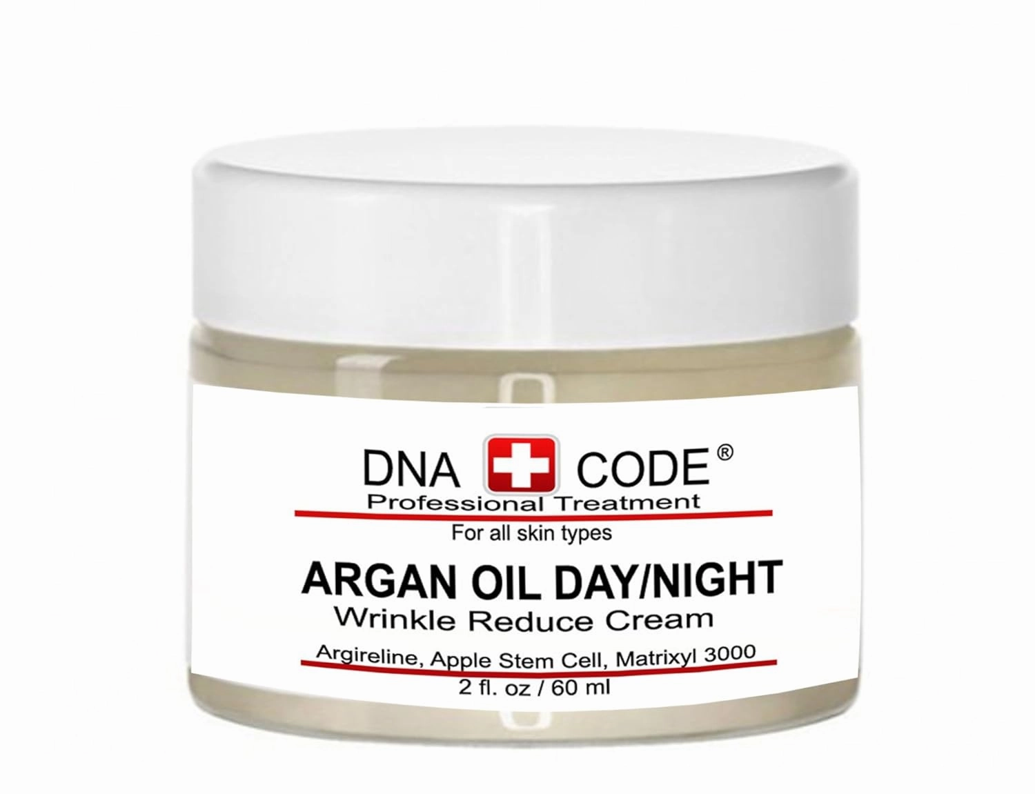DNA CODE®- Organic Argan Oil Day/Night Wrinke Reduce Cream, w/Argireline, M3000, Apple Stem Cell, Hyaluronic Acid