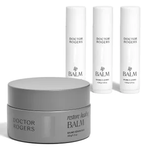 Doctor Rogers Protect & Soothe Bundle: Healing Balm Jar (1oz) & Lip Balm (3 pack)