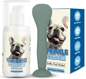 Dog Wrinkle Cream for Bulldogs & Frenchies - Skin Soother for Dry Itchy Skin, Hot Spot & Rash Relief Lotion- Wrinkle Paste & Ointment for Dogs - Protects Irritated Skin - Includes Applicator