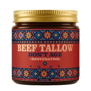 Don't Age Mexican Beef Tallow Resveratrol – Organic Grass-Fed Beef Tallow Balm with Raw Honey, Anti-Aging Moisturizer for Face & Body, Hydrating Cream for Dry & Sensitive Skin