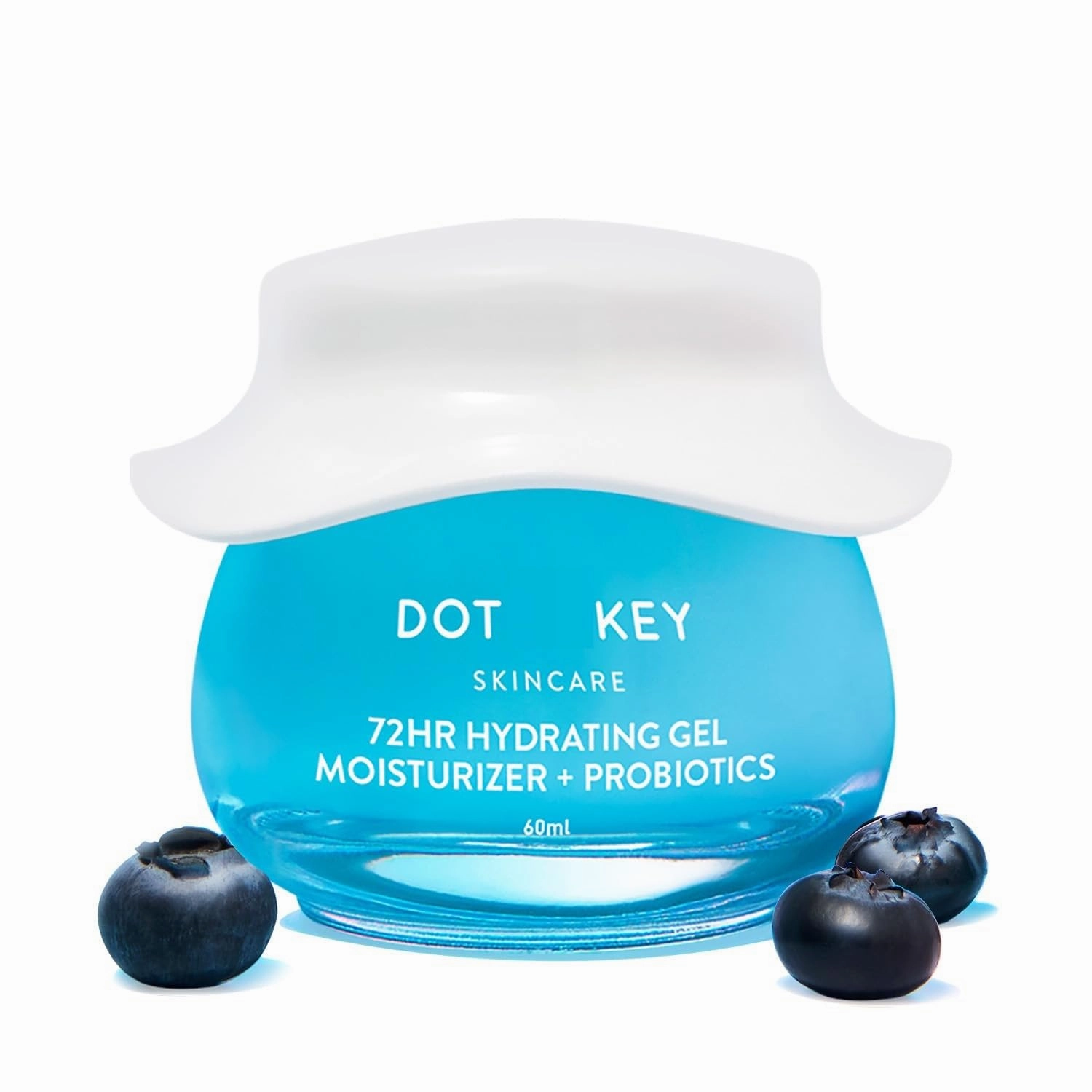 Dot.-.Key 72 Hr Hydrating Gel   Probiotics Moisturizer For Face With Hyaluronic Acid, Kombucha & Rice Water Lightweight Gel Oil Free Moisturizer | For Oily, Dull & Uneven Skin Tone | 60 ml