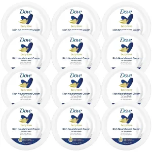 Dove Body Love Rich Nourishment Cream, Face, Hand & Body Lotion for Extremely Dry Skin, Fast-Absorbing 72-Hour Moisturizing Cream with Ceramide Serum, Travel Size, 2.53 Oz (Pack of 12)