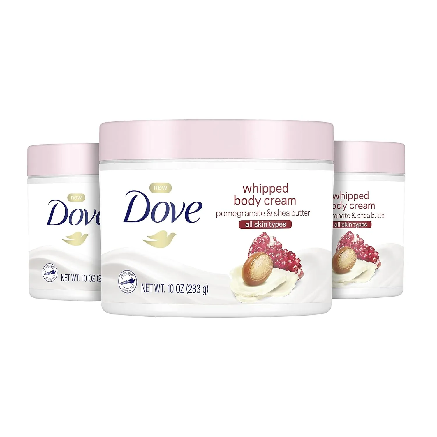 Dove Whipped Body Cream Dry Skin Moisturizer Pomegranate and Shea Butter Nourishes Skin Deeply 10 oz 3 Count