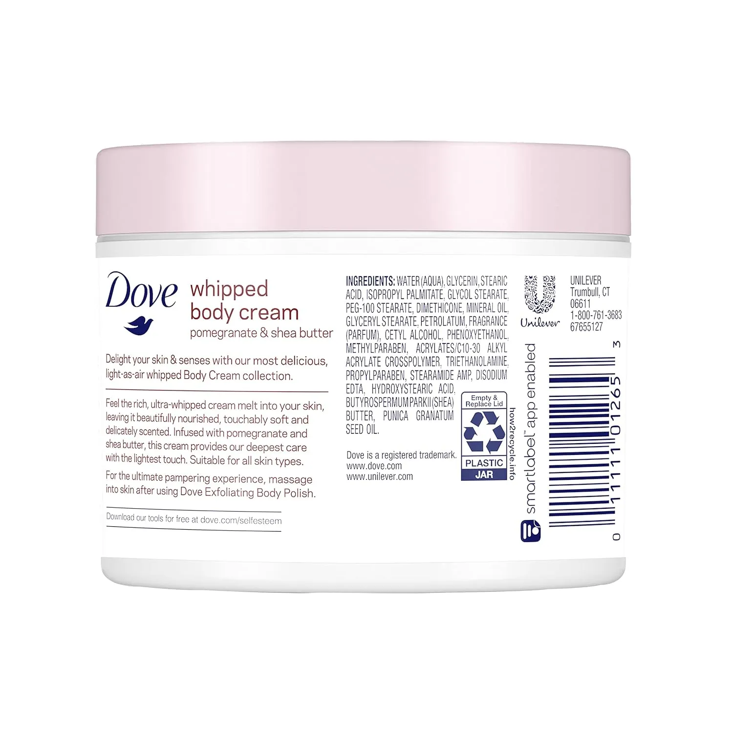 Dove Whipped Body Cream Dry Skin Moisturizer Pomegranate and Shea Butter Nourishes Skin Deeply 10 oz 3 Count