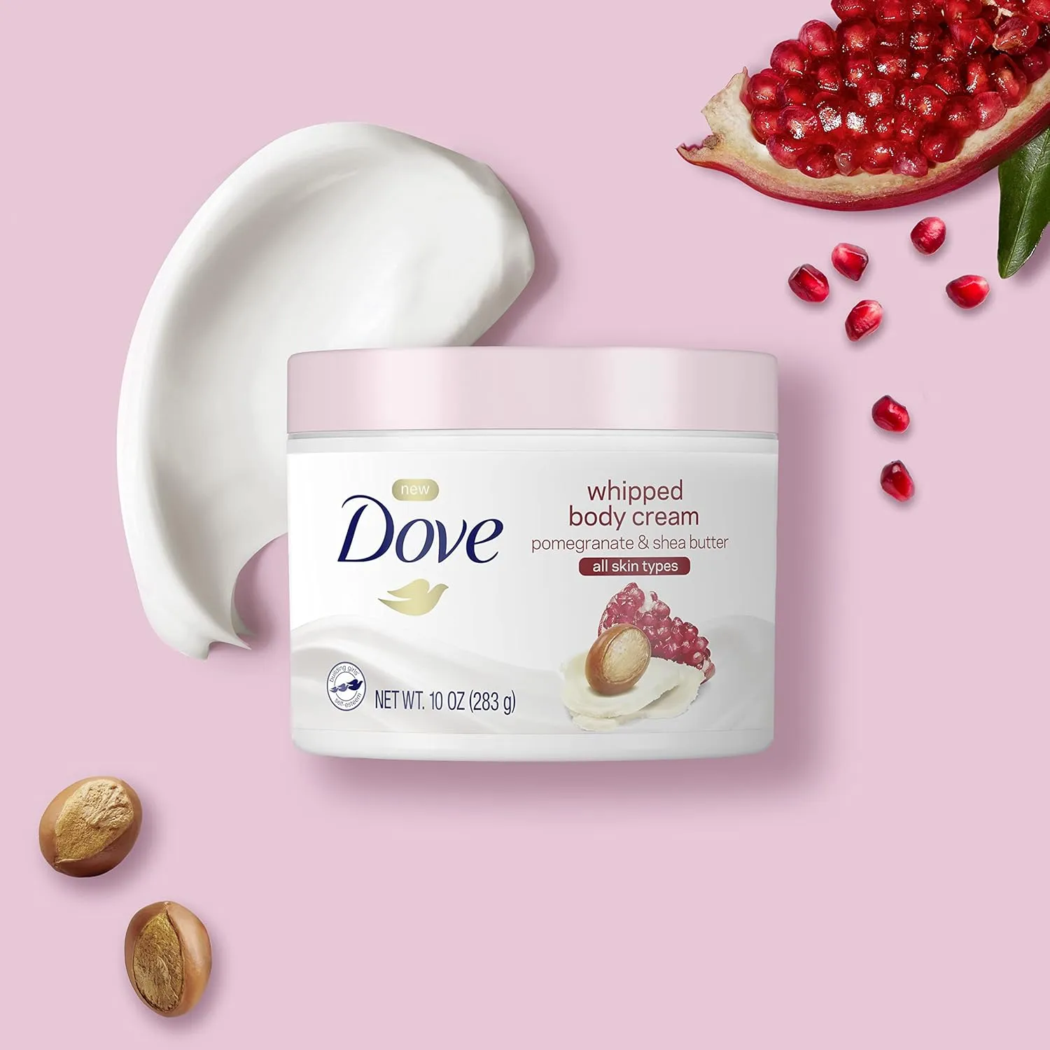 Dove Whipped Body Cream Dry Skin Moisturizer Pomegranate and Shea Butter Nourishes Skin Deeply 10 oz 3 Count