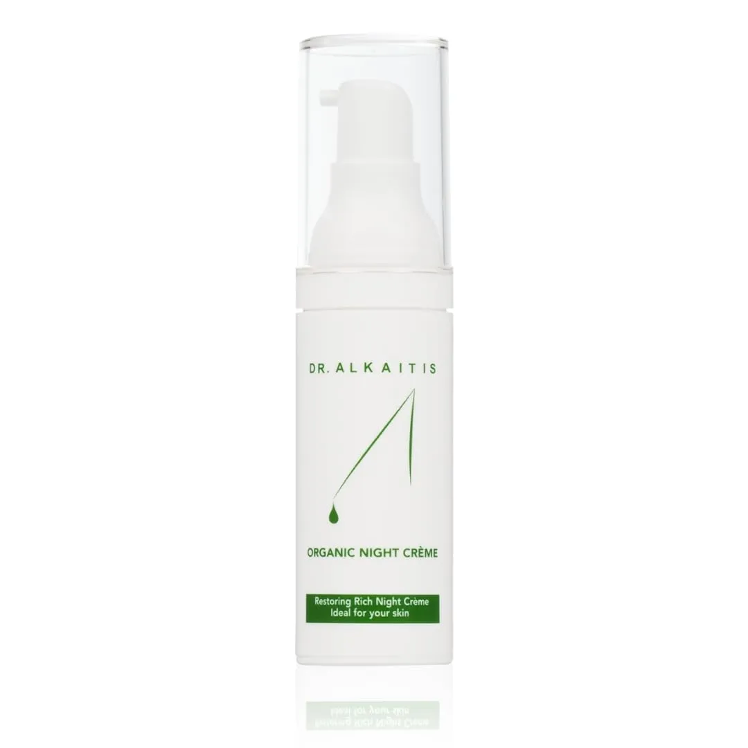 DR. ALKAITIS Organics Night Crème - Restorative Moisturizer with Sacha Inchi & Vitamin Complex - Overnight Repair Cream (30ml/1oz)