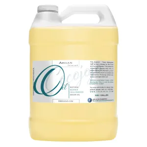 Dr Joe Lab Refined Argan Oil - Pure, Refined, Cold Pressed, Filtered, Unscented Bulk Carrier Gallon - 128 oz - for Skin, Hair, Nails, Body, Beard, Face & Cosmetic Formulation, DIY