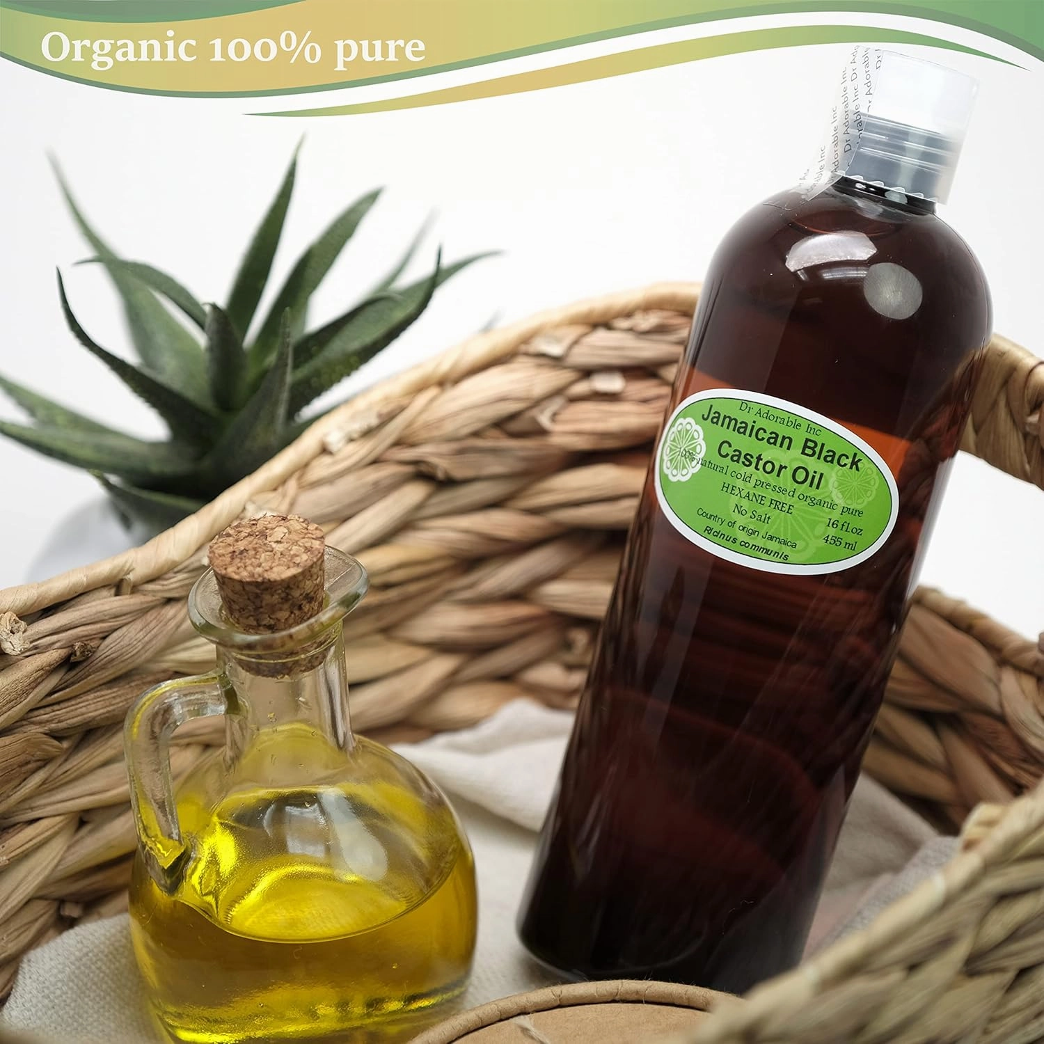 Dr Adorable - 16 oz - Jamaican Black Castor Oil - Pure Natural Organic Strengthen Grow & Restore Hair Care