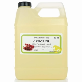 Dr Adorable - 32 Oz - Premium Castor Oil - 100% Pure Natural Organic Cold Pressed Virgin 1 Quart / 2 LB