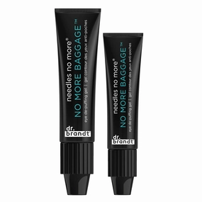 Dr. Brandt Needles No More, No More Baggage Bundle - Minimizes Under-Eye Bags, Puffiness & Dark Circles - Full (0.5 oz)   Travel Size (0.25 oz)