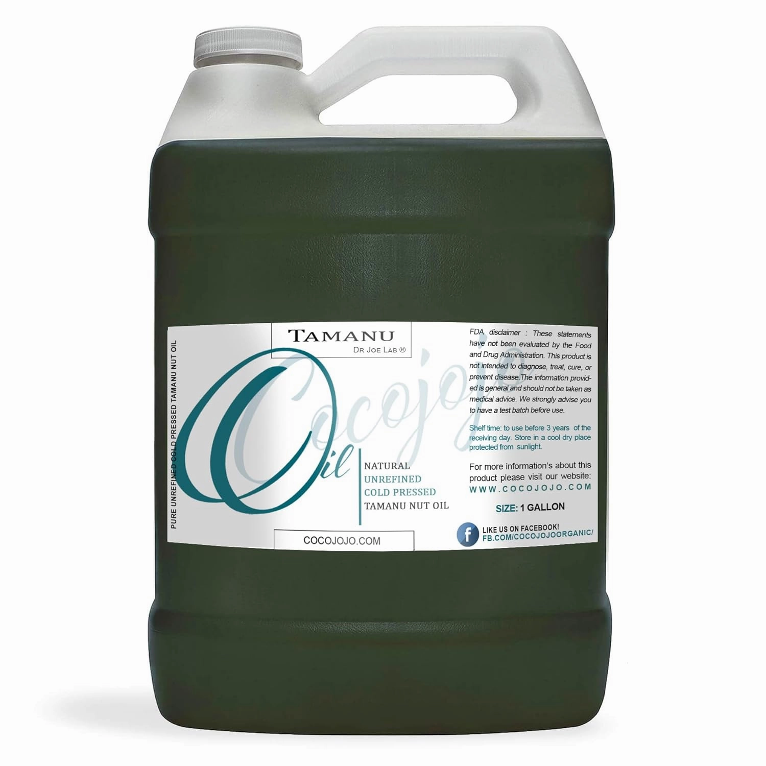 Dr Joe Lab Tamanu Oil 128 oz Pure Natural Cold Pressed Unrefined Extra Virgin Tamanu Nut Oil 1 Gallon - for Hair Skin Body Nail and Beard - Moisturizing, Soothing, Hydrating, & Nourishing