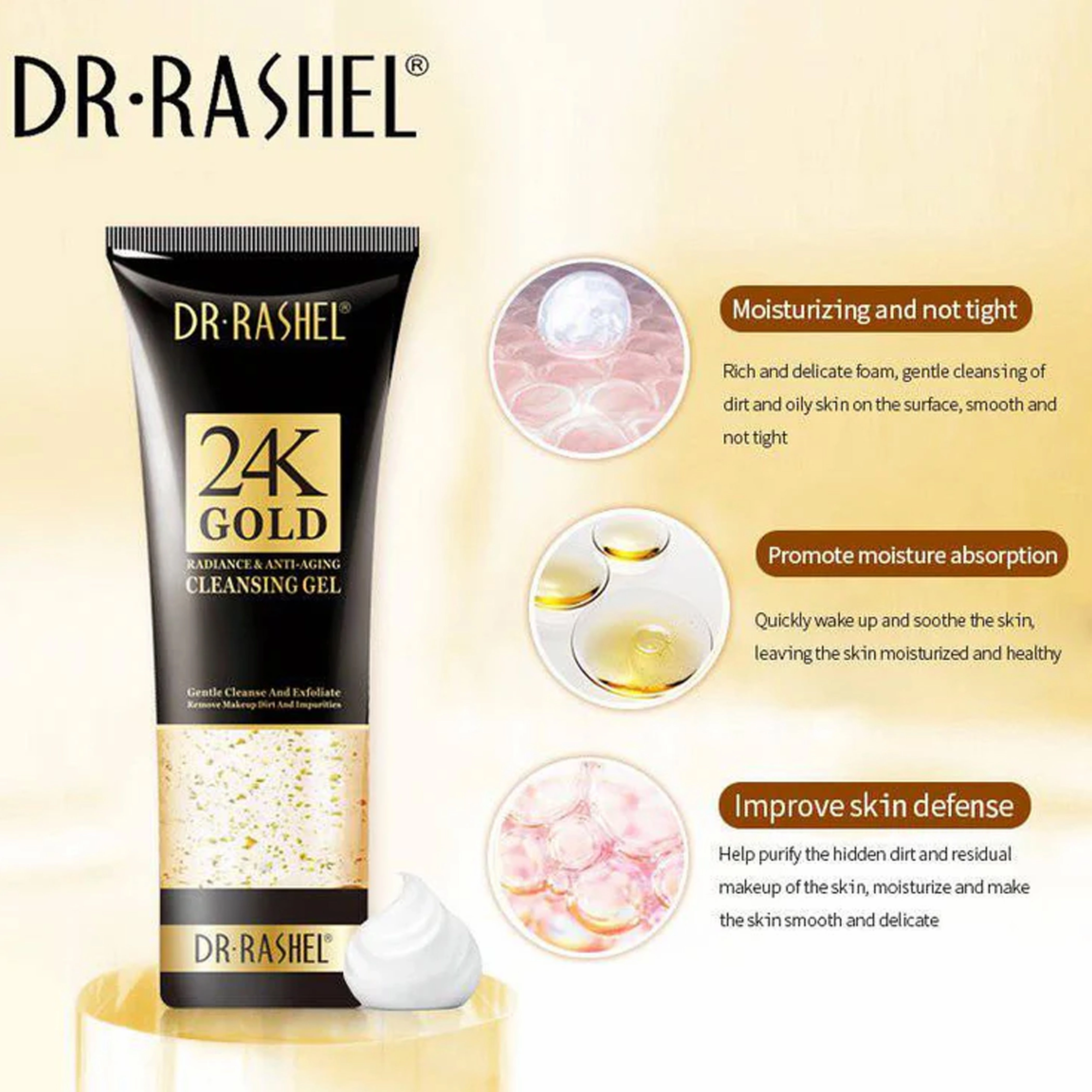 Dr Rashel 24k Gold Radiance And Anti-aging Cleansing Gel 100g