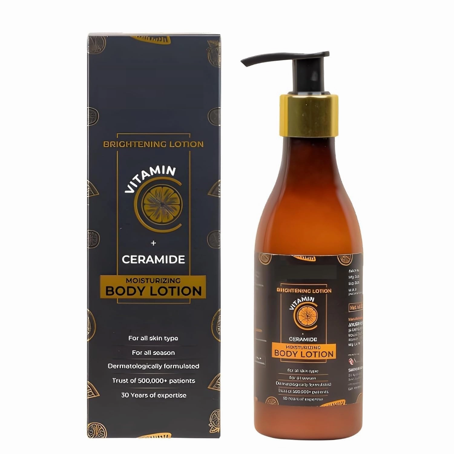 DR. SAKH.IYA'S Vitamin C & Ceramide Body Lotion For Dry Skin Deeply Moisturizing, Nourishes & Brightens Tan Removal Body Lotion With SPF Moisturizer for dry skin, Makes Skin Soft & Smooth (200ml)