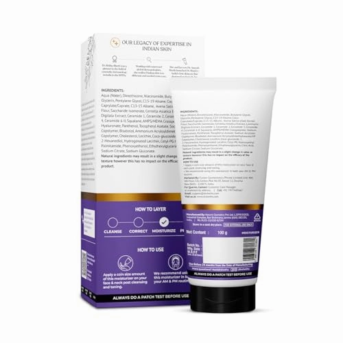 Dr. Sheth's Oats & Ceramide Sensitive Skin Moisturizer | Oil-Free | 1% Oats Complex & 1% Ceramide Complex | Soothes & Reduces Irritation | Strengthens Skin Barrier | Light Weight, Non-Sticky | Men & Women | 100 g