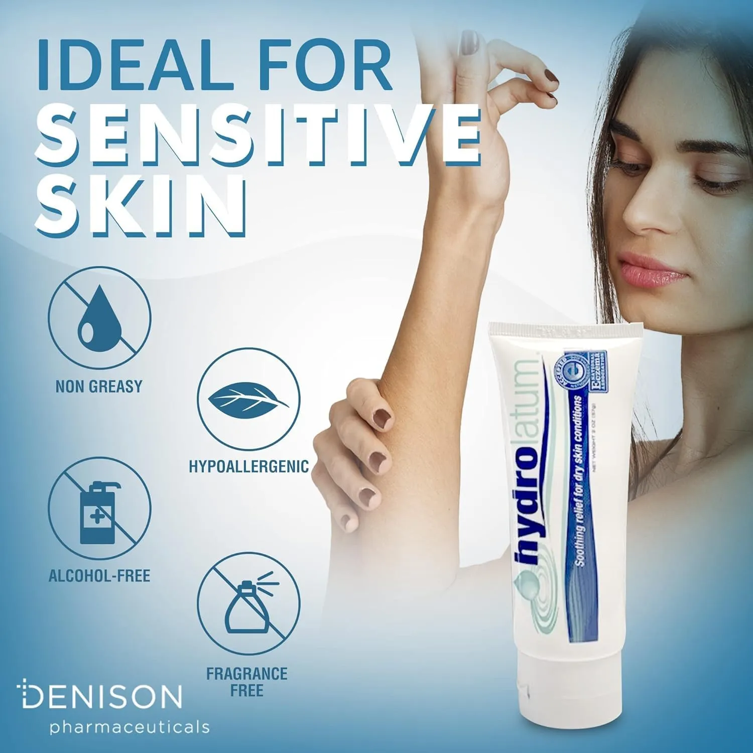 Dry Skin Cream - Hydrating Moisturizer for Sensitive & Extra Dry, Nourishing Body Lotion for Men & Women - 2oz