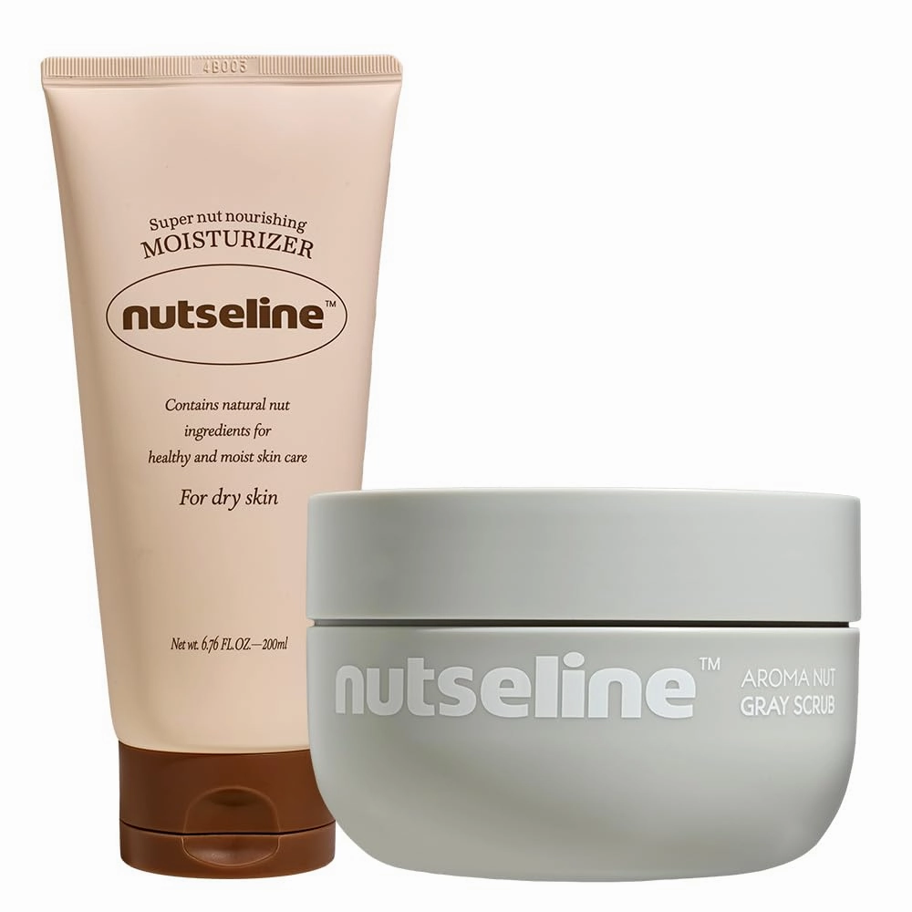 Duo: Aroma Nut Gray Scrub 200ml & Super Nut Nourishing Unscented Moisturizer 200ml