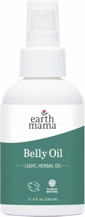 Earth Mama Belly Oil for Dry Skin | Calendula Skin Care Moisturizer Oil to Encourage Natural Elasticity and Help Prevent Stretch Marks During Pregnancy and Postpartum, 4-Fluid Ounce