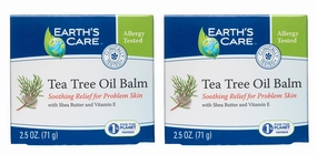 Earth's Care Tea Tree Oil Balm - Tea Tree Moisturizer for Problem Skin - Repair Cream with Shea Butter and Vitamin E 2.5 oz. (71 g) (2 Pack)