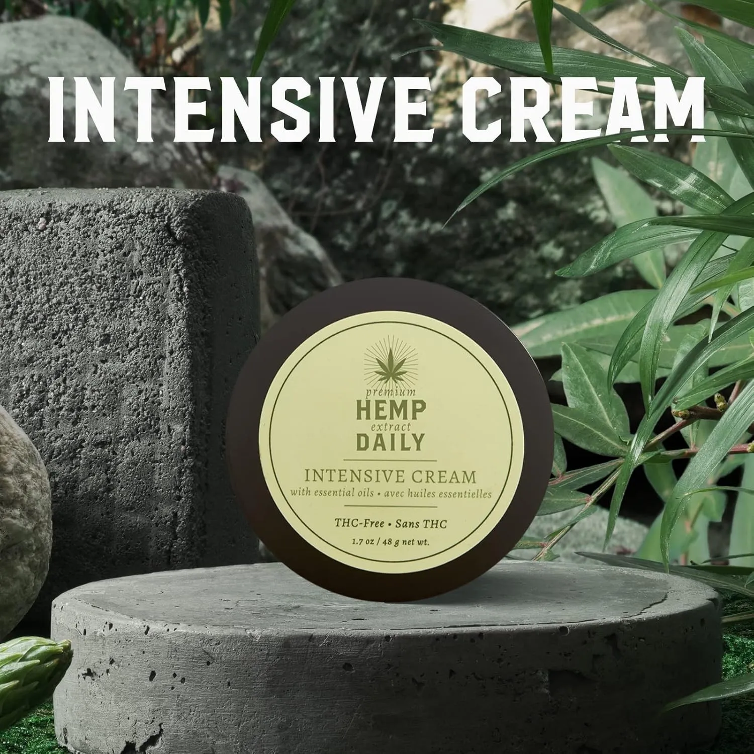 Earthly Body Intensive Cream - Topical Muscle, Knees, Joints, Back, Neck and Shoulder Rub - Organic Ingredients - 1.7 Ounces (Classic Mint, Single)