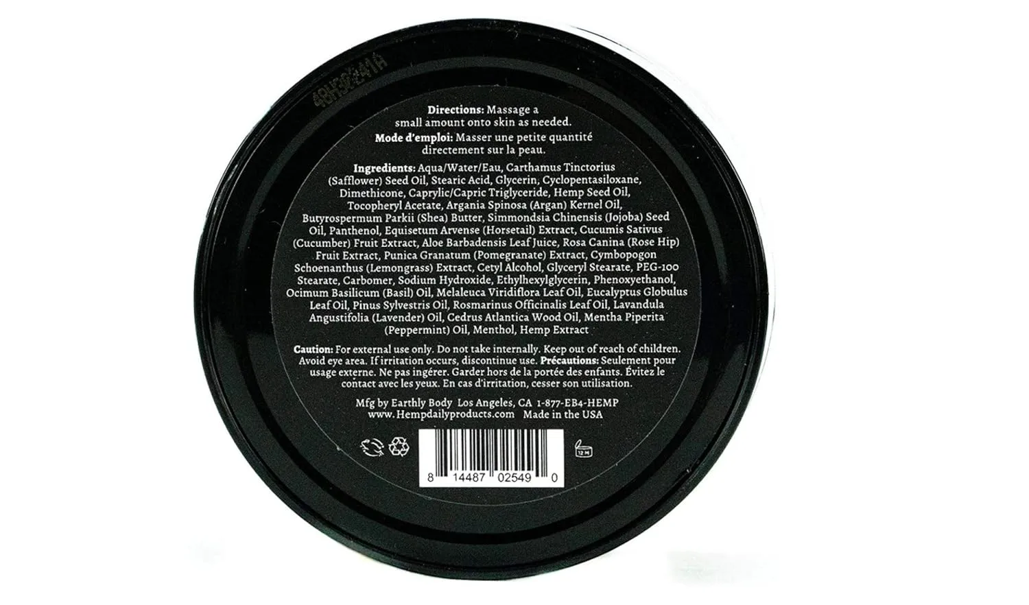 Earthly Body Intensive Cream - Topical Muscle, Knees, Joints, Back, Neck and Shoulder Rub - Organic Ingredients - 1.7 Ounces (Classic Mint, Single)