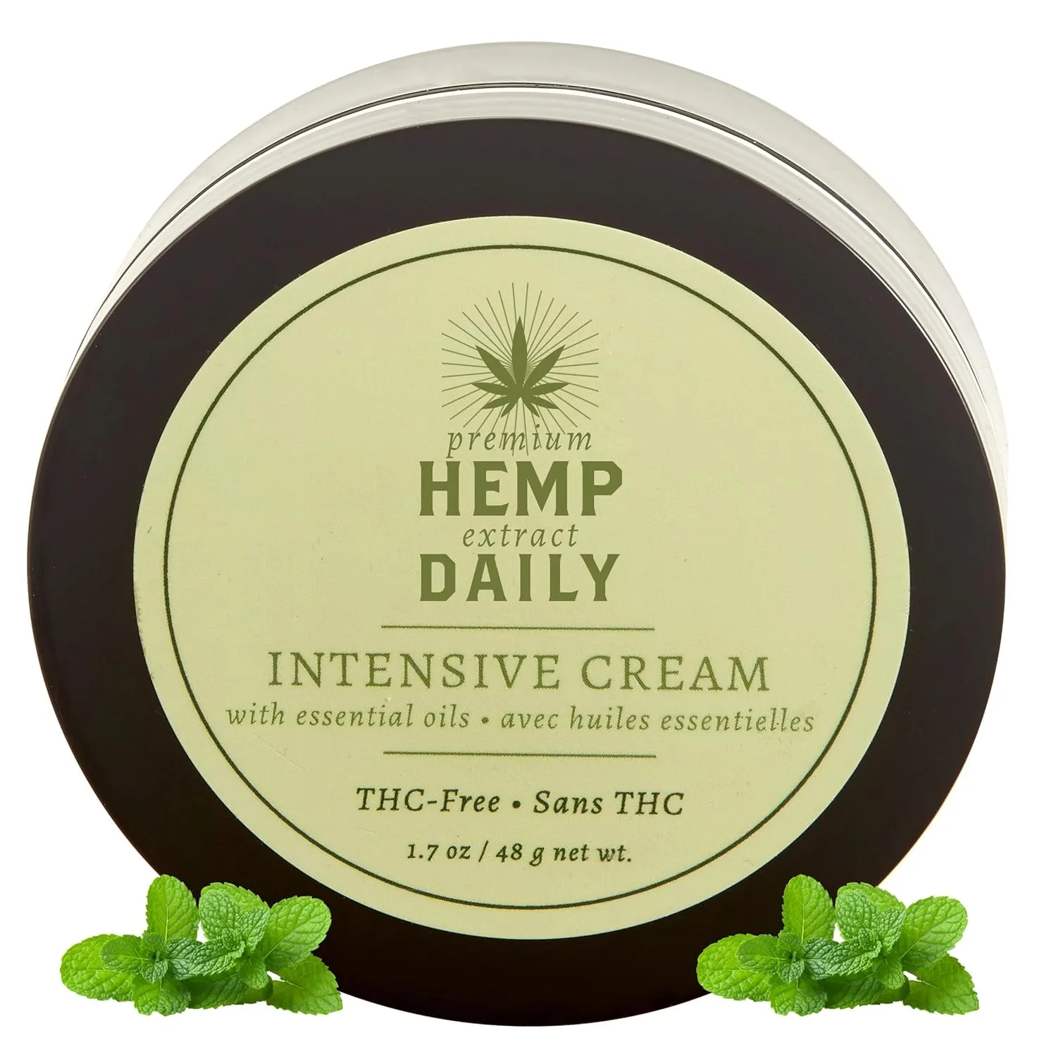 Earthly Body Intensive Cream - Topical Muscle, Knees, Joints, Back, Neck and Shoulder Rub - Organic Ingredients - 1.7 Ounces (Classic Mint, Single)