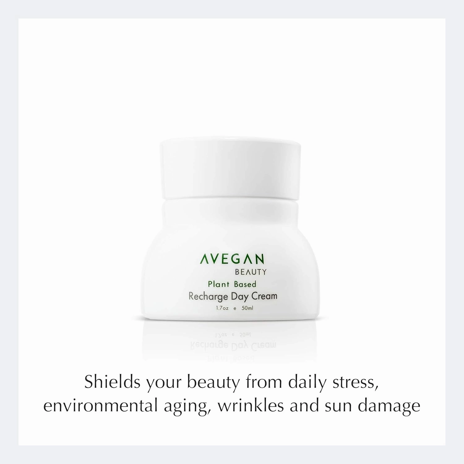 Ecco Bella Plant Based Recharge Day Cream Face Moisturizer - Vegan Skin Moisturizing Face Cream with FortiSomes Eco-Protection & Blue Light Shield - Cruelty Free - Hydrating Formula - 1.7 oz