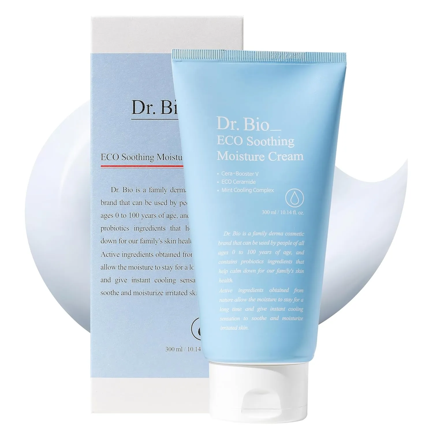 Eco Soothing Moisture Cream, Moisturizer with Probiotics for Sensitive Skin & Dry Skin, Hydration and Soothing Relief for Face and Body, Cooling Immediately, Lightweight, Korean Skin Care